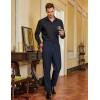 imageCOOFANDY Men Classic Fit Dress Pant Casual Flat Front Pant Expandable Waist Suit PantNavy Blue