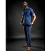 imageCOOFANDY Men Classic Fit Dress Pant Casual Flat Front Pant Expandable Waist Suit PantNavy Blue