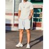 imageCOOFANDY Mens 2 Pack Gym Shorts 7 inch Athletic Workout Shorts Drawstring Sweat Shorts with Zipper Back PocketLight Gray HeatherWhite