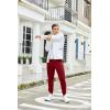 imageCOOFANDY Mens Athletic Joggers Casual Gym Sweatpants Workout Running Track Pants with PocketsWine Red