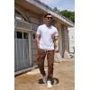 imageCOOFANDY Mens Cargo Joggers Drawstring Jogger Cargo Pants Fashion Tapered Pants with Multi PocketsBrown