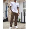 imageCOOFANDY Mens Casual Cargo Pants Cotton Drawstring Athletic Jogger SweatpantsBrown