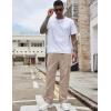 imageCOOFANDY Mens Casual Cargo Pants Cotton Drawstring Athletic Jogger SweatpantsChampagne