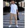 imageCOOFANDY Mens Casual Cargo Pants Cotton Drawstring Athletic Jogger SweatpantsLight Brown