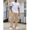 imageCOOFANDY Mens Casual Cargo Pants Cotton Drawstring Athletic Jogger SweatpantsLight Brown