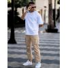 imageCOOFANDY Mens Casual Cargo Pants Cotton Drawstring Athletic Jogger SweatpantsLight Brown