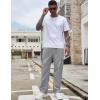 imageCOOFANDY Mens Casual Cargo Pants Cotton Drawstring Athletic Jogger SweatpantsLight Gray