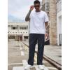 imageCOOFANDY Mens Casual Cargo Pants Cotton Drawstring Athletic Jogger SweatpantsNavy Blue