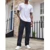 imageCOOFANDY Mens Casual Cargo Pants Cotton Drawstring Athletic Jogger SweatpantsNavy Blue