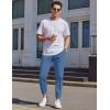 imageCOOFANDY Mens Casual Joggers Pants Elastic Drawstring Chino Cargo Pants Hiking Outdoor Track SweatpantsDenim Blue