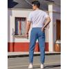 imageCOOFANDY Mens Casual Joggers Pants Elastic Drawstring Chino Cargo Pants Hiking Outdoor Track SweatpantsDenim Blue