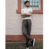 imageCOOFANDY Mens Casual Joggers Pants Elastic Drawstring Chino Cargo Pants Hiking Outdoor Track SweatpantsDrak Grey