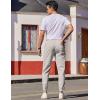 imageCOOFANDY Mens Casual Joggers Pants Elastic Drawstring Chino Cargo Pants Hiking Outdoor Track SweatpantsLight Grey