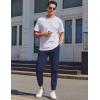 imageCOOFANDY Mens Casual Joggers Pants Elastic Drawstring Chino Cargo Pants Hiking Outdoor Track SweatpantsNavy Blue