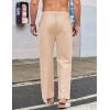 imageCOOFANDY Mens Casual Linen Cotton Pants Elastic Waist Summer Beach Trousers Lightweight Yoga Vacation PantsBeige