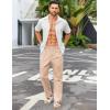 imageCOOFANDY Mens Casual Linen Cotton Pants Elastic Waist Summer Beach Trousers Lightweight Yoga Vacation PantsBeige