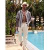 imageCOOFANDY Mens Casual Linen Pants Elastic Waist Drawstring Yoga Beach Pants Lightweight Loose Fit Trousers with PocketsBeige