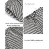 imageCOOFANDY Mens Casual Linen Pants Elastic Waist Drawstring Yoga Beach Pants Lightweight Loose Fit Trousers with PocketsBlack  White Stripe 