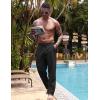 imageCOOFANDY Mens Casual Linen Pants Elastic Waist Drawstring Yoga Beach Pants Lightweight Loose Fit Trousers with PocketsBlack