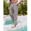 imageCOOFANDY Mens Casual Linen Pants Elastic Waist Drawstring Yoga Beach Pants Lightweight Loose Fit Trousers with PocketsGrey