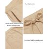 imageCOOFANDY Mens Casual Linen Pants Elastic Waist Drawstring Yoga Beach Pants Lightweight Loose Fit Trousers with PocketsLight Khaki
