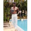 imageCOOFANDY Mens Casual Linen Pants Elastic Waist Drawstring Yoga Beach Pants Lightweight Loose Fit Trousers with PocketsWhite
