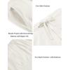 imageCOOFANDY Mens Casual Linen Pants Elastic Waist Drawstring Yoga Beach Pants Lightweight Loose Fit Trousers with PocketsWhite