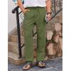 imageCOOFANDY Mens Casual Linen Pants Loose Fit Elastic Waist Drawstring Lightweight Pant Summer Beach TrousersArmy Green