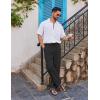 imageCOOFANDY Mens Casual Linen Pants Loose Fit Elastic Waist Drawstring Lightweight Pant Summer Beach TrousersBlack