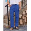 imageCOOFANDY Mens Casual Linen Pants Loose Fit Elastic Waist Drawstring Lightweight Pant Summer Beach TrousersBlue