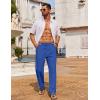 imageCOOFANDY Mens Casual Linen Pants Loose Fit Elastic Waist Drawstring Lightweight Pant Summer Beach TrousersBlue