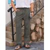 imageCOOFANDY Mens Casual Linen Pants Loose Fit Elastic Waist Drawstring Lightweight Pant Summer Beach TrousersDrak Grey