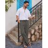 imageCOOFANDY Mens Casual Linen Pants Loose Fit Elastic Waist Drawstring Lightweight Pant Summer Beach TrousersDrak Grey
