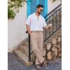 imageCOOFANDY Mens Casual Linen Pants Loose Fit Elastic Waist Drawstring Lightweight Pant Summer Beach TrousersKhaki