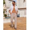 imageCOOFANDY Mens Casual Linen Pants Loose Fit Elastic Waist Drawstring Lightweight Pant Summer Beach TrousersKhaki