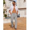 imageCOOFANDY Mens Casual Linen Pants Loose Fit Elastic Waist Drawstring Lightweight Pant Summer Beach TrousersLight Grey