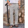 imageCOOFANDY Mens Casual Linen Pants Loose Fit Elastic Waist Drawstring Lightweight Pant Summer Beach TrousersLight Grey