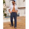 imageCOOFANDY Mens Casual Linen Pants Loose Fit Elastic Waist Drawstring Lightweight Pant Summer Beach TrousersNavy Blue