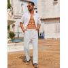 imageCOOFANDY Mens Casual Linen Pants Loose Fit Elastic Waist Drawstring Lightweight Pant Summer Beach TrousersWhite