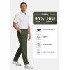 imageCOOFANDY Mens Casual Pants Classic Fit Flat Front Pants Lightweight Elastic Waist Golf Trousers with PocketsArmy Green
