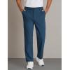 imageCOOFANDY Mens Casual Pants Classic Fit Flat Front Pants Lightweight Elastic Waist Golf Trousers with PocketsBlue