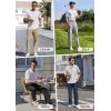 imageCOOFANDY Mens Casual Pants Classic Fit Flat Front Pants Lightweight Elastic Waist Golf Trousers with PocketsGrey