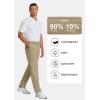 imageCOOFANDY Mens Casual Pants Classic Fit Flat Front Pants Lightweight Elastic Waist Golf Trousers with PocketsKhaki