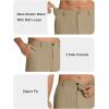 imageCOOFANDY Mens Casual Pants Classic Fit Flat Front Pants Lightweight Elastic Waist Golf Trousers with PocketsKhaki
