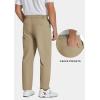 imageCOOFANDY Mens Casual Pants Classic Fit Flat Front Pants Lightweight Elastic Waist Golf Trousers with PocketsKhaki
