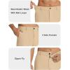imageCOOFANDY Mens Casual Pants Classic Fit Flat Front Pants Lightweight Elastic Waist Golf Trousers with PocketsLight Khaki