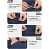 imageCOOFANDY Mens Casual Pants Classic Fit Flat Front Pants Lightweight Elastic Waist Golf Trousers with PocketsNavy Blue