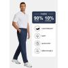 imageCOOFANDY Mens Casual Pants Classic Fit Flat Front Pants Lightweight Elastic Waist Golf Trousers with PocketsNavy Blue