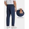 imageCOOFANDY Mens Casual Pants Classic Fit Flat Front Pants Lightweight Elastic Waist Golf Trousers with PocketsNavy Blue