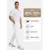 imageCOOFANDY Mens Casual Pants Classic Fit Flat Front Pants Lightweight Elastic Waist Golf Trousers with PocketsWhite